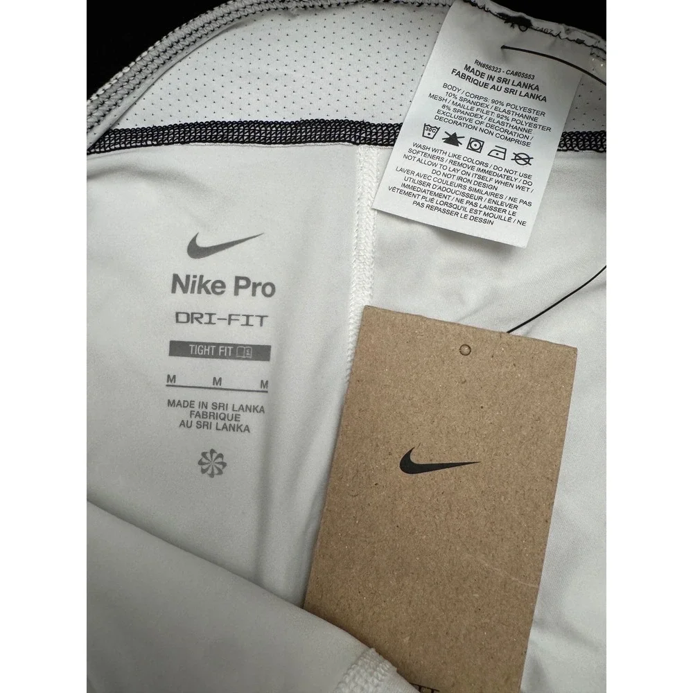 Nike Pro NWT Dri-FIT 3/4 Training Tights White Size M Compression Leggings